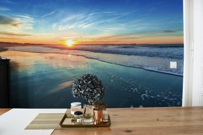 Fototapeta Zachód słońca na romantycznej plaży