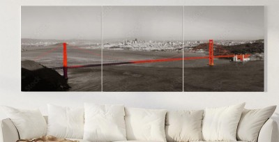 Obraz na płótnie Most Golden Gate z czerwonym kolorem selektywnym