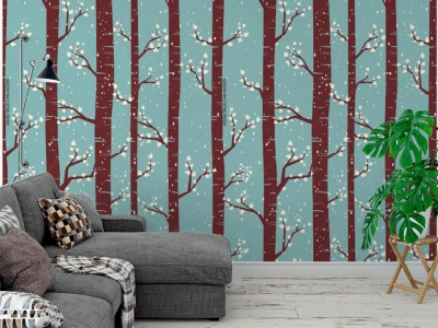 Fototapeta z motywem zimowego lasu