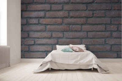 Fototapeta Ciemna cegła w ceglanej scianie