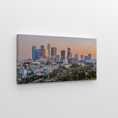 Obraz na płótnie Panoramę Los Angeles o zachodzie słońca