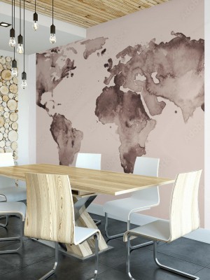 Fototapeta Mapa świata w starym stylu w formacie, brązowa grafika w stylu retro