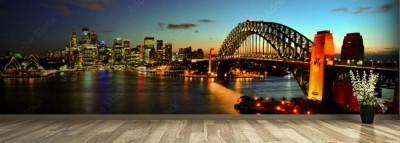 Fototapeta Sydney Harbour widziana w nocy