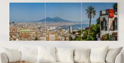 Obraz na płótnie Miasto Neapol z wulkanem "Wezuwiusz" w tle