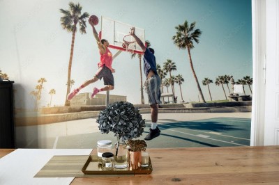 Fototapeta Przyjaciele grają w koszykówkę