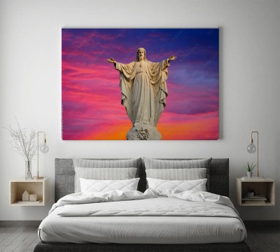 Obraz na płótnie Jezus Chrystus - Posąg na pięknym niebie