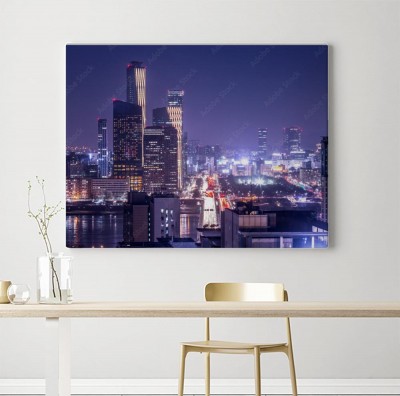 Obrazy do salonu Miasto Seul i wieżowiec