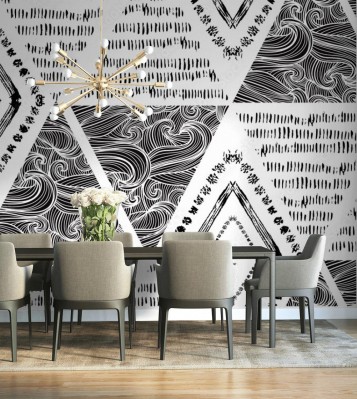 Tapeta ścienna do salonu w stylu minimalistycznym