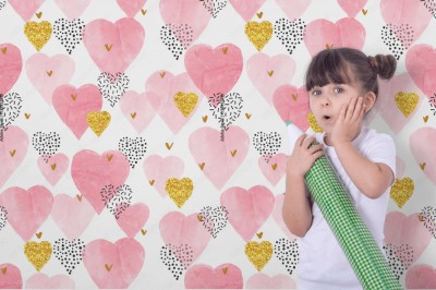 Fototapeta z wzorem różowych serc