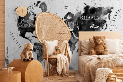 Fototapeta Atramentowa mapa świata