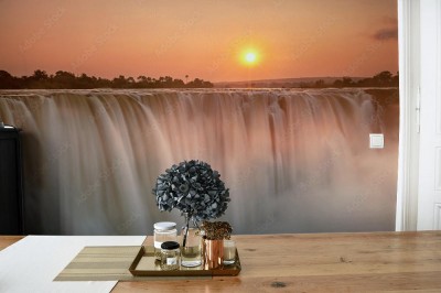 Fototapeta Wodospady Wiktorii o zachodzie słońca