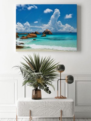 Obraz na płótnie Piękna plaża na Seszelach