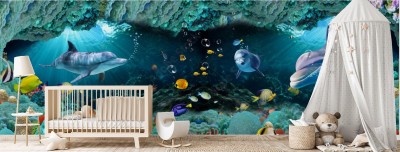 Fototapeta 3D z panoramicznym wzorem dla dzieci