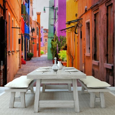 Fototapeta Kolorowa ulica we Włoszech