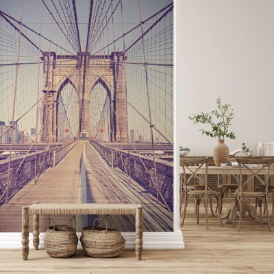 Fototapeta Most brooklyński w stylu retro