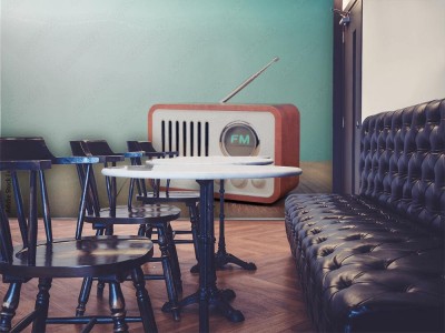 Fototapeta Retro Radio w stylistyce kolorystycznej vintage