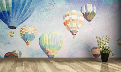 Fototapeta z ręcznie malowanymi balonami