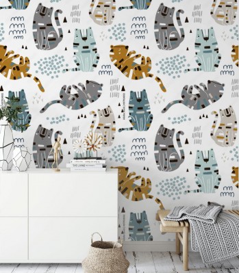 Tapeta dziecięca z uroczymi tygrysami