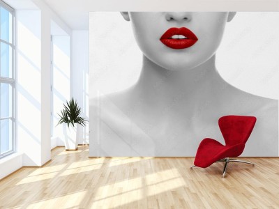 Fototapeta Piękna młoda kobieta na białym tle