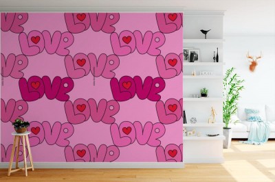 Fototapeta z różowym napisem - LOVE
