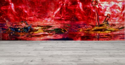 Fototapeta Krajobraz - kropla wody na czerwono