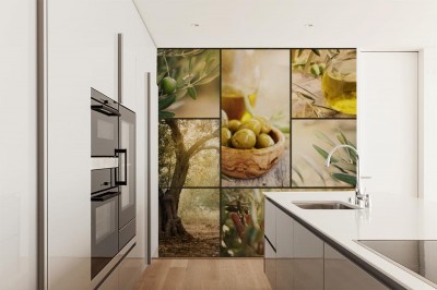 Fototapeta Oliwkowy kolaż