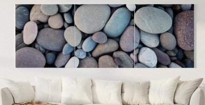 Obraz na płótnie Tło z okrągłych gładkich kamyczków