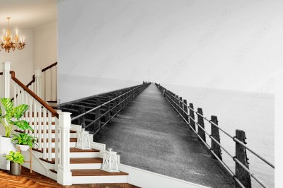 Fototapeta Czarnobiałe Molo 3D