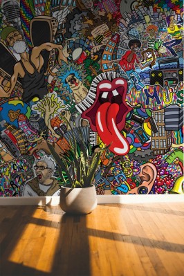 Fototapeta Graffiti na dużym murze