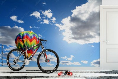 Fototapeta Latający balon powietrzny na tle nieba