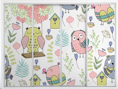 Naklejka na szafę - Wzór z kreskówki sowy