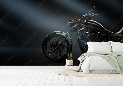 klasyczny-czarny-motocykl-na-ciemnym-tle