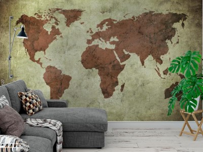 Fototapeta mapa świata na starym papierze
