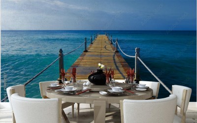 Fototapeta Drewniany pomost na Karaibach