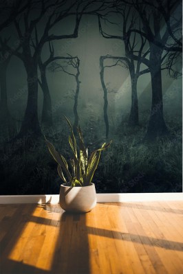 Fototapeta Las i krzyż