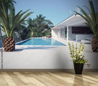 Fototapeta Luksusowy basen i błękitna woda