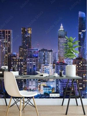 Fototapeta Niebieskie światło nocnego Nowego Jorku