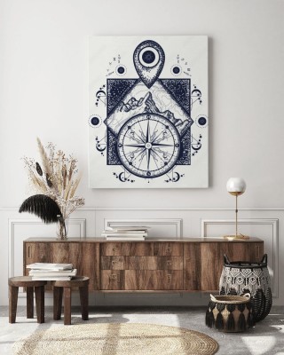 Obraz na płótnie Kompas, w stylu boho