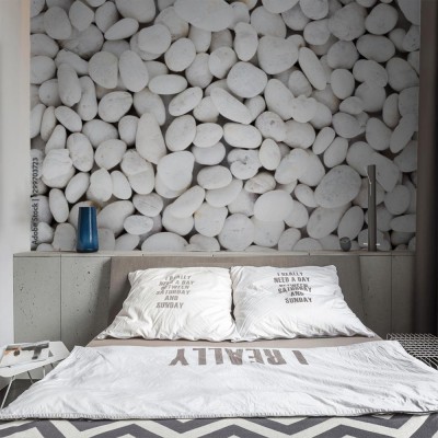 Fototapeta Kamienna tekstura białych otoczaków