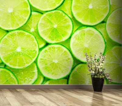 Fototapeta Zielone cytryny w plasterkach