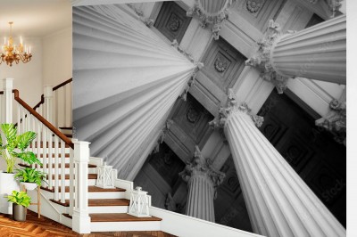 Fototapeta Kolumny architektoniczne widziane od dołu do góry