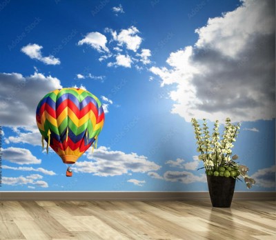 Fototapeta Latający balon powietrzny na tle nieba