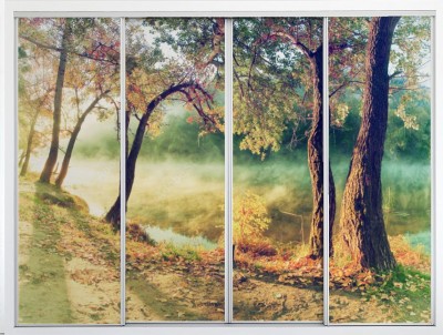 Naklejka na szafę Jesienny krajobraz w stylu vintage