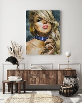 Obraz na płótnie Portret stworzony akwarelą