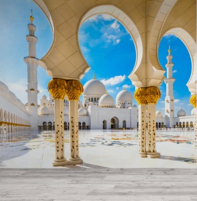 Fototapeta Meczet Szejka Zayeda na tle błękitnego nieba