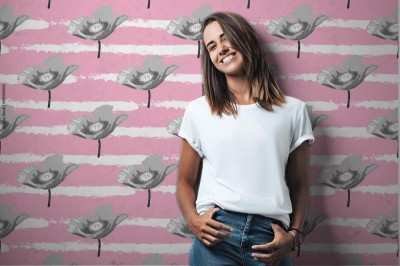 Fototapeta z nowoczesnym żywym wzorem kwiatów