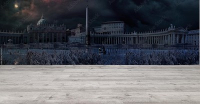 Fototapeta Apokaliptyczna scena na Placu Świętego Piotra w Rzymie