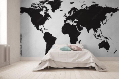 Fototapeta Mapa świata na białym tle