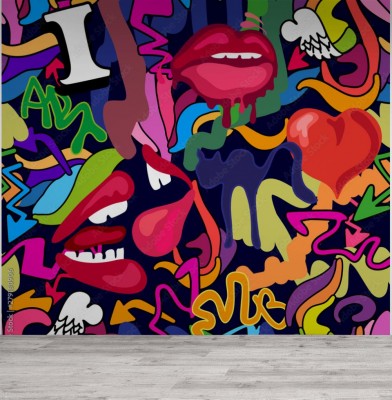 Fototapeta Romantyczny nadruk graffiti