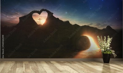 Fototapeta Trzy krzyże i pusty grób